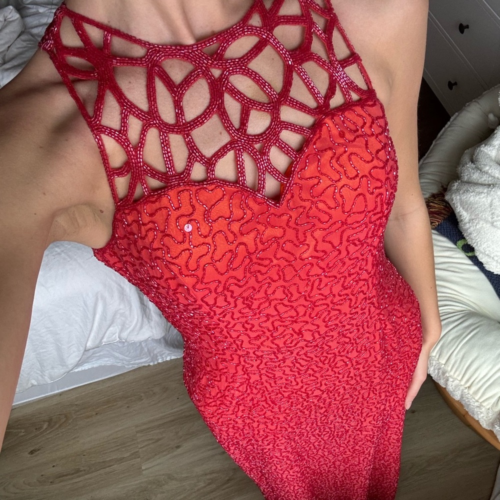 Vintage Scala beaded maxi formal dress - Picture 2 of 4